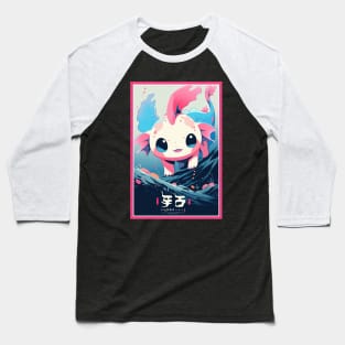 Cute Axolotl Anime Art Design | Cute Animals | Axolotl Hentaii Chibi Kawaii Design Baseball T-Shirt